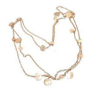 Authentic! Hermes Confetti 18k Rose Gold 42" Long Link Chain Necklace